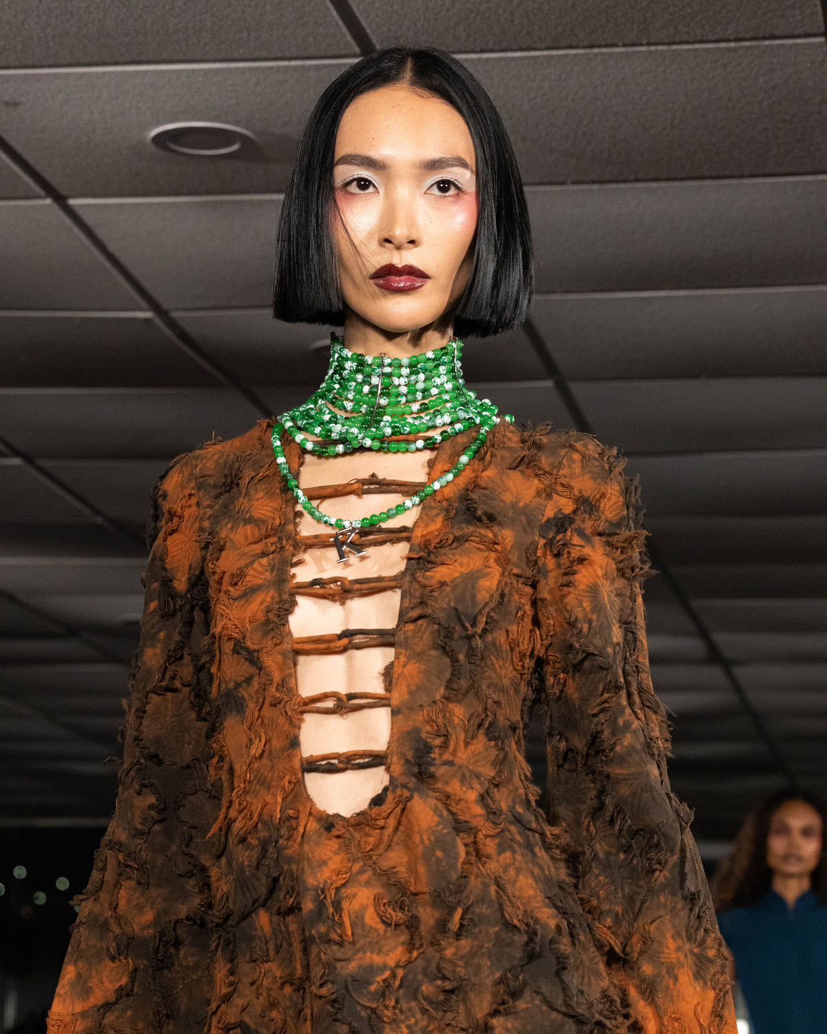 K beaded High Neck Necklaces in Green