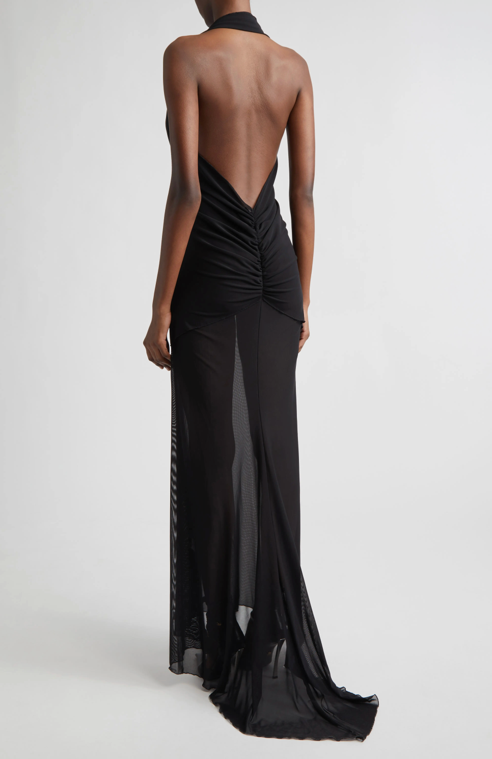 Mesh Maxi Dress in Black-Pre Order