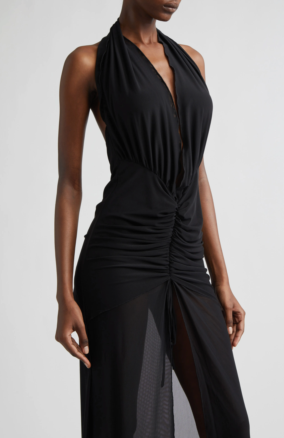 Mesh Maxi Dress in Black-Pre Order