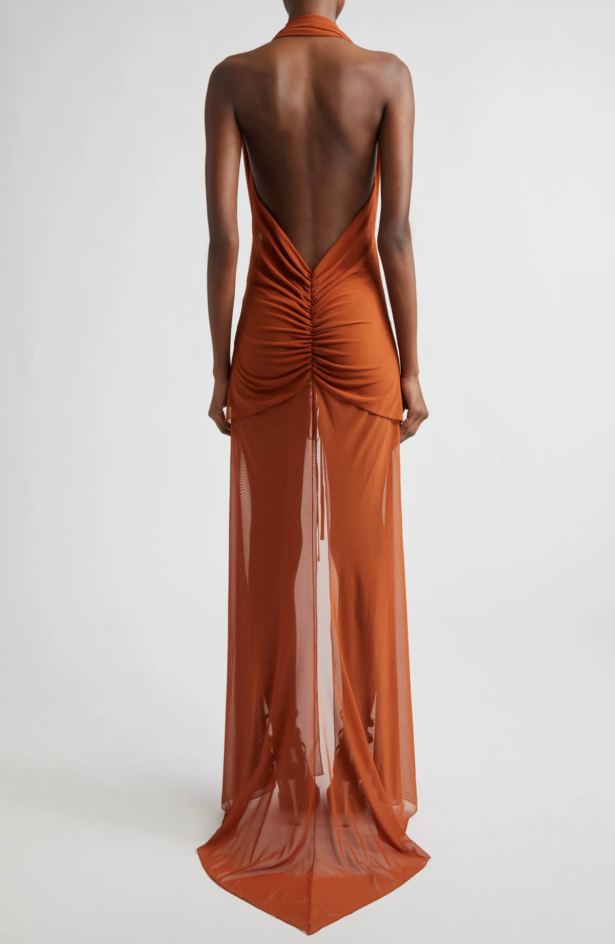 Mesh Maxi Dress in Amber