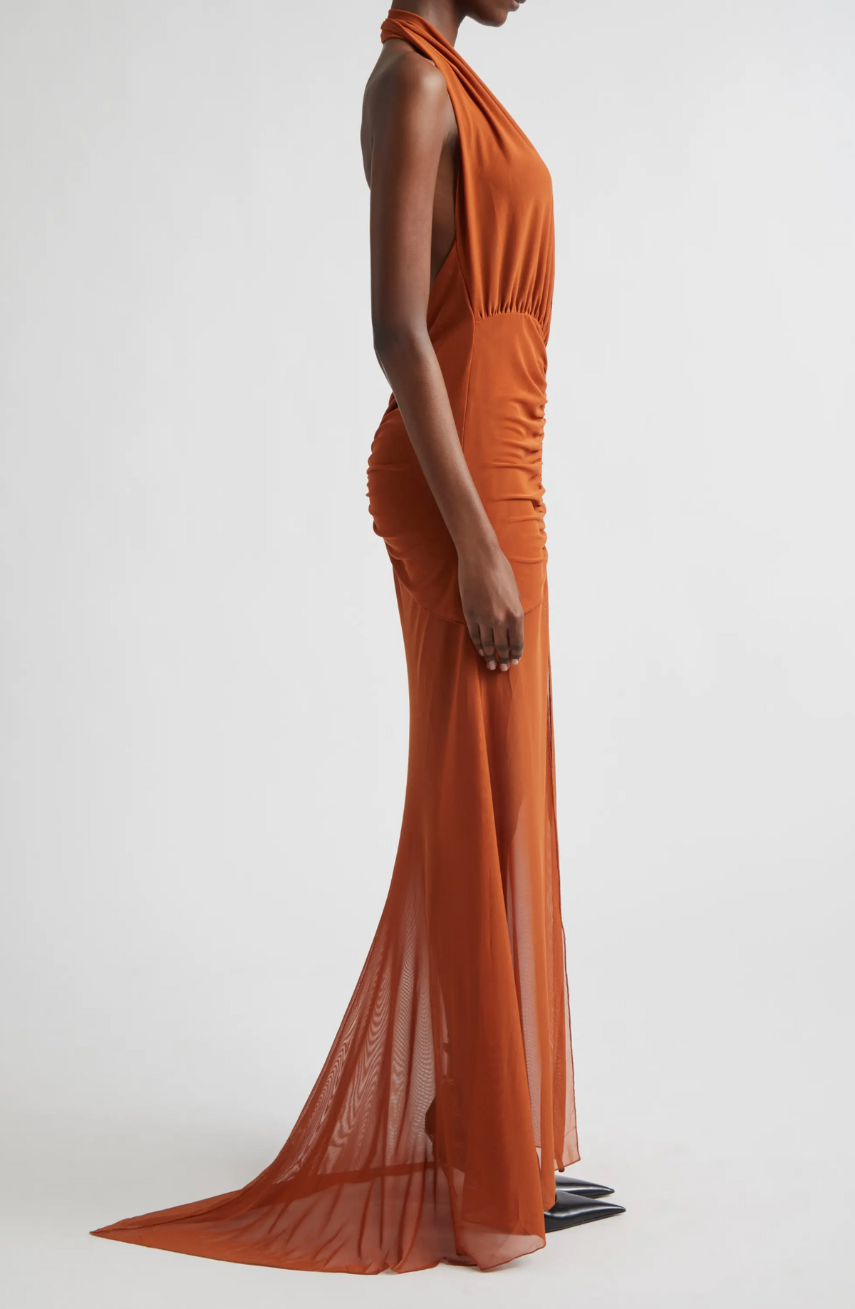 Mesh Maxi Dress in Amber