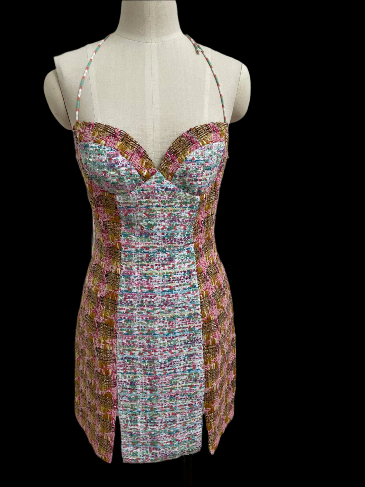 Tweed Bustier Mini Dress