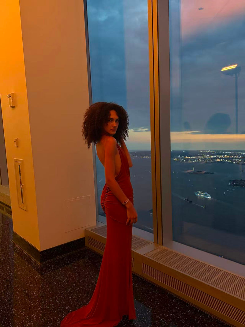 Mesh Maxi Dress in Amber-Pre Order