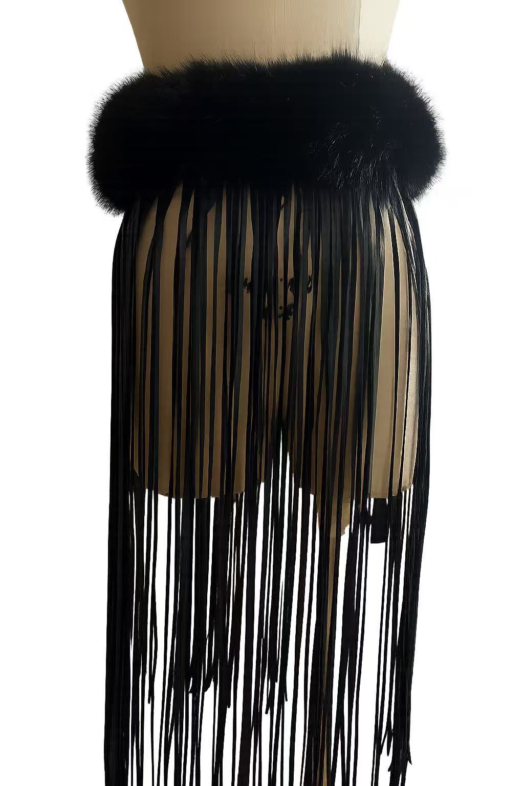 Trim Fur Fringe Skirt