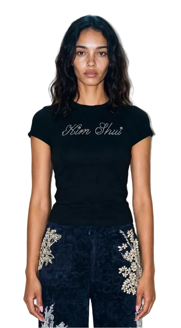 KIM SHUI Baby Tee in Black