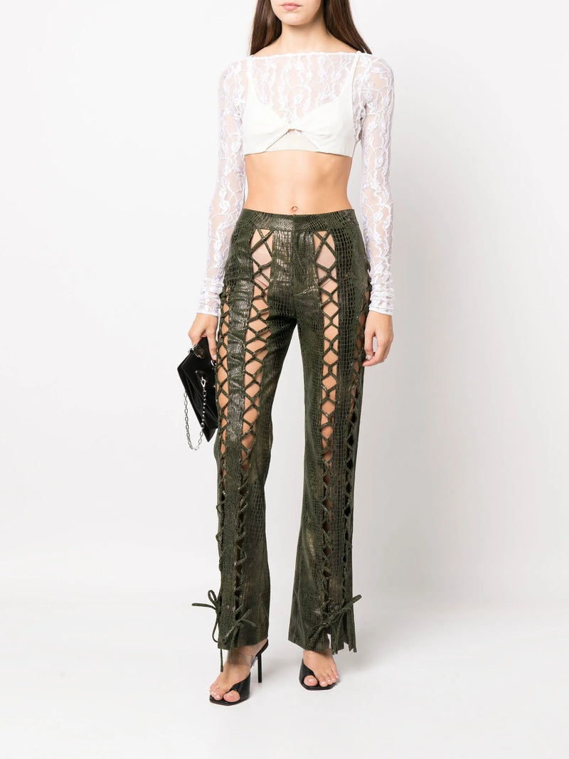 Lace Up Croc Pant -Pre Order