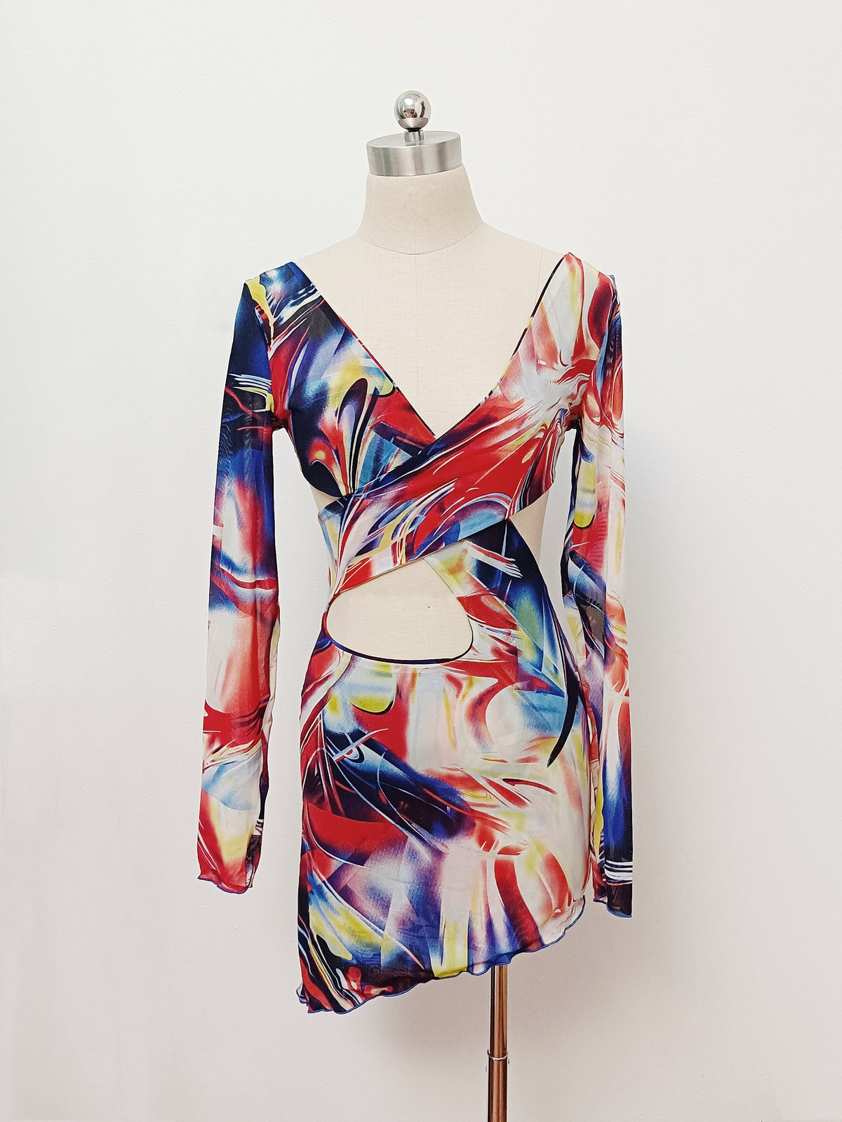 Multi Print Wrap around Dress-FINAL SALE