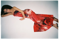 Red Rose Silk Tube Gown