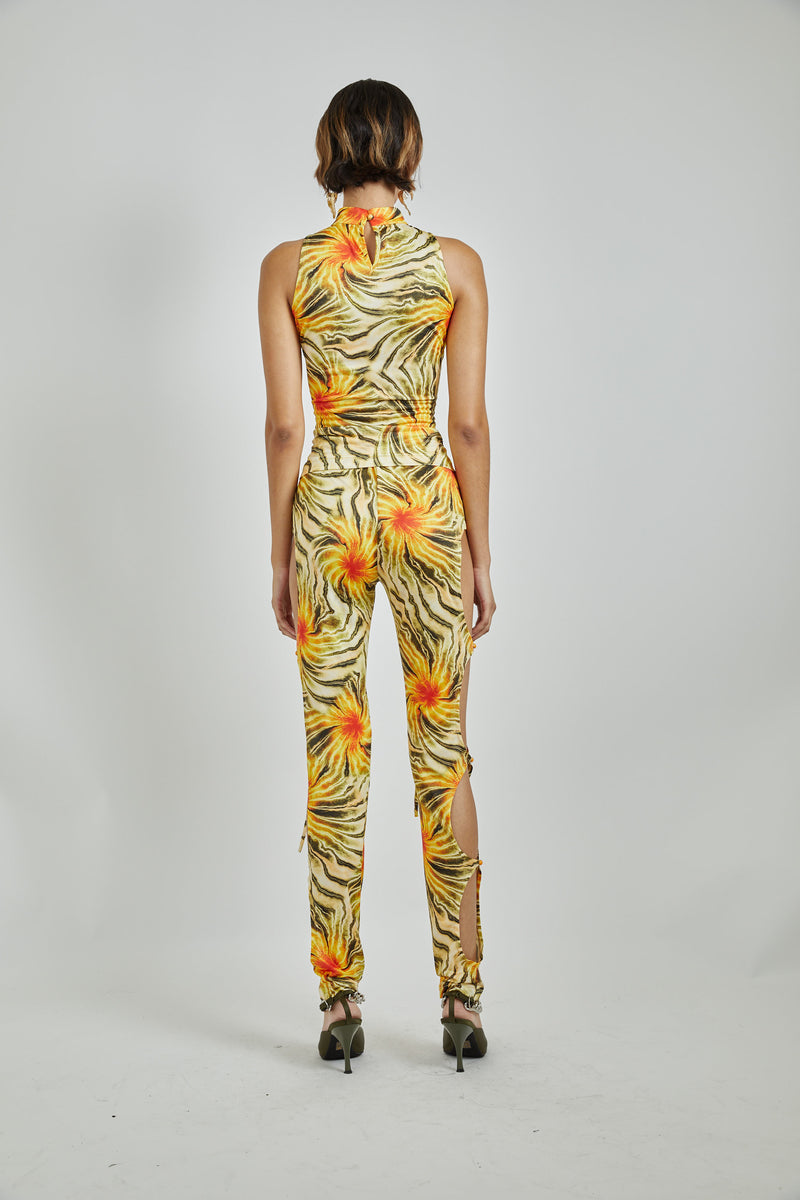 Cut Out Tropical Pants