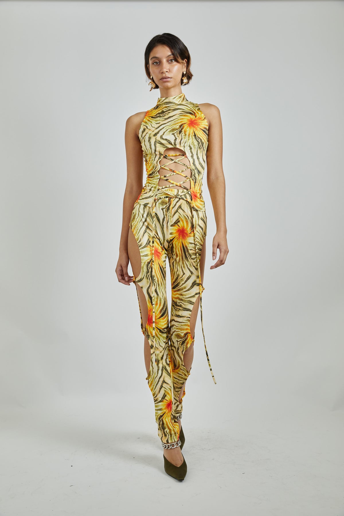 Cut Out Tropical Pants