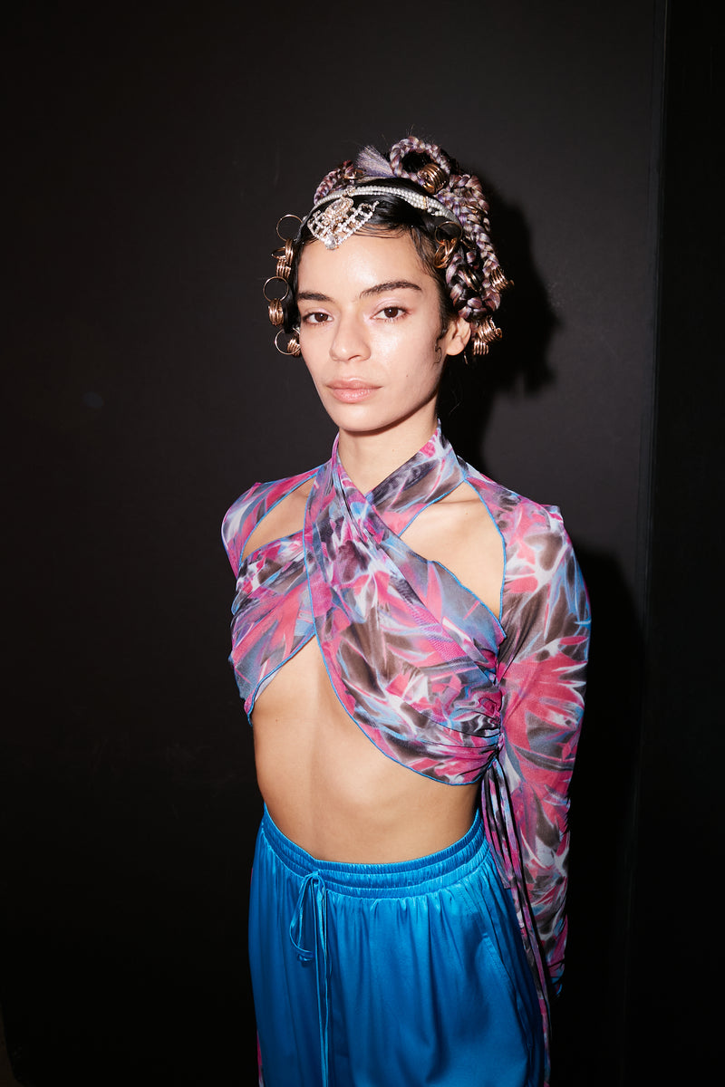 Pink Tropic Wrap Top