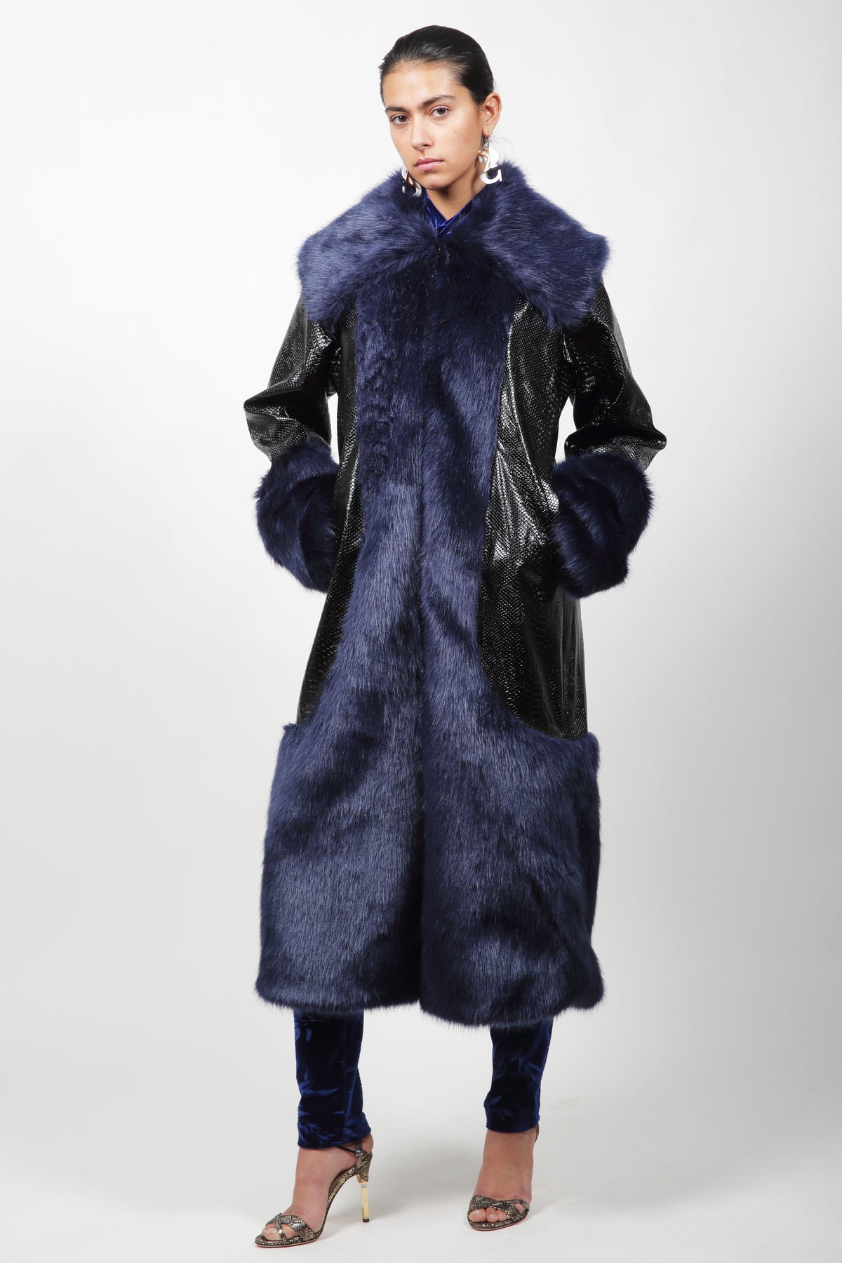 Maxi Blue Croc Coat