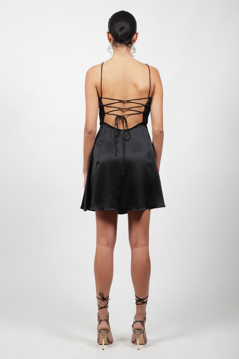 Pre-Order: Black Silk Slip Dress