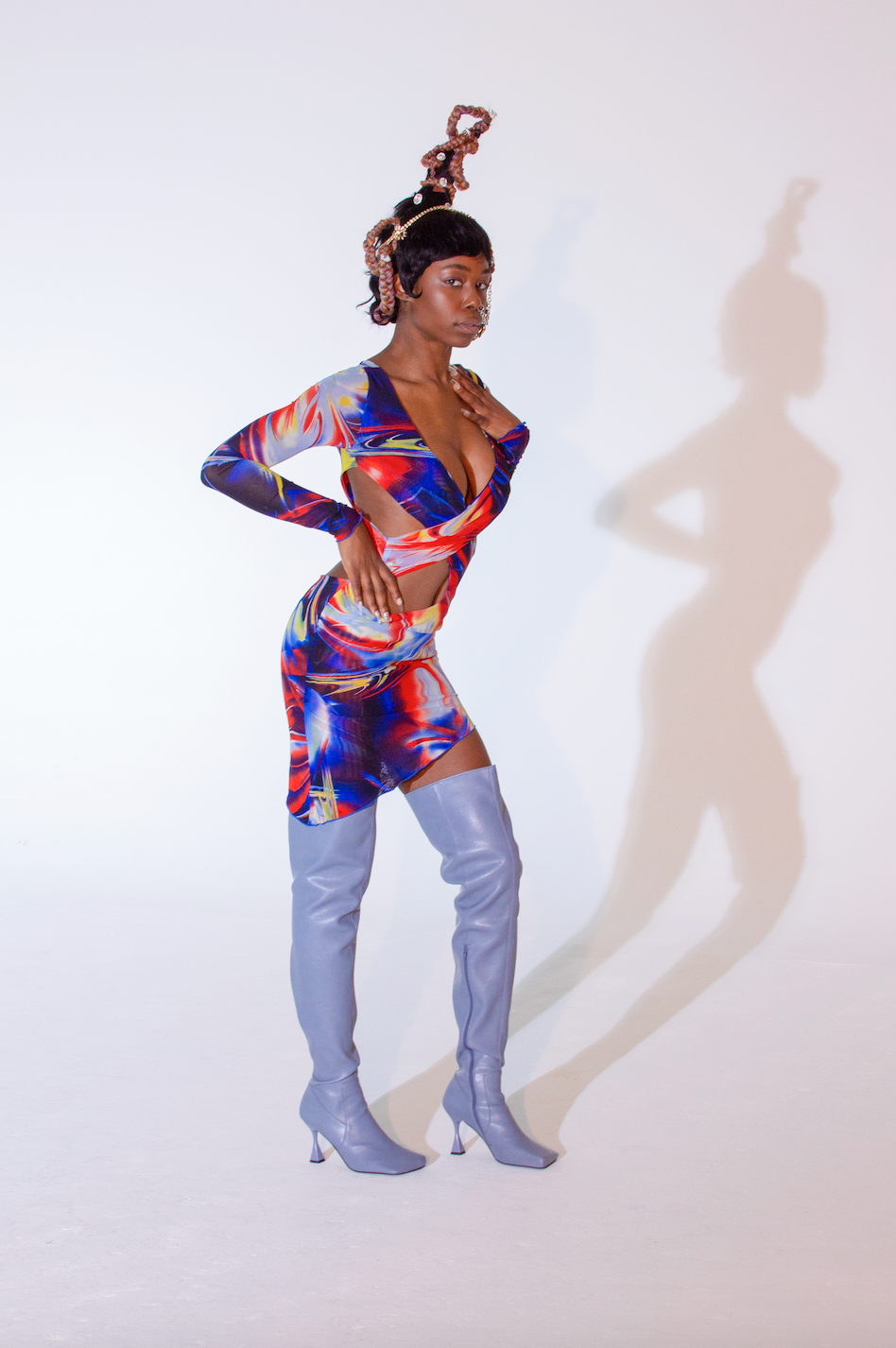 Multi Print Wrap around Dress-FINAL SALE