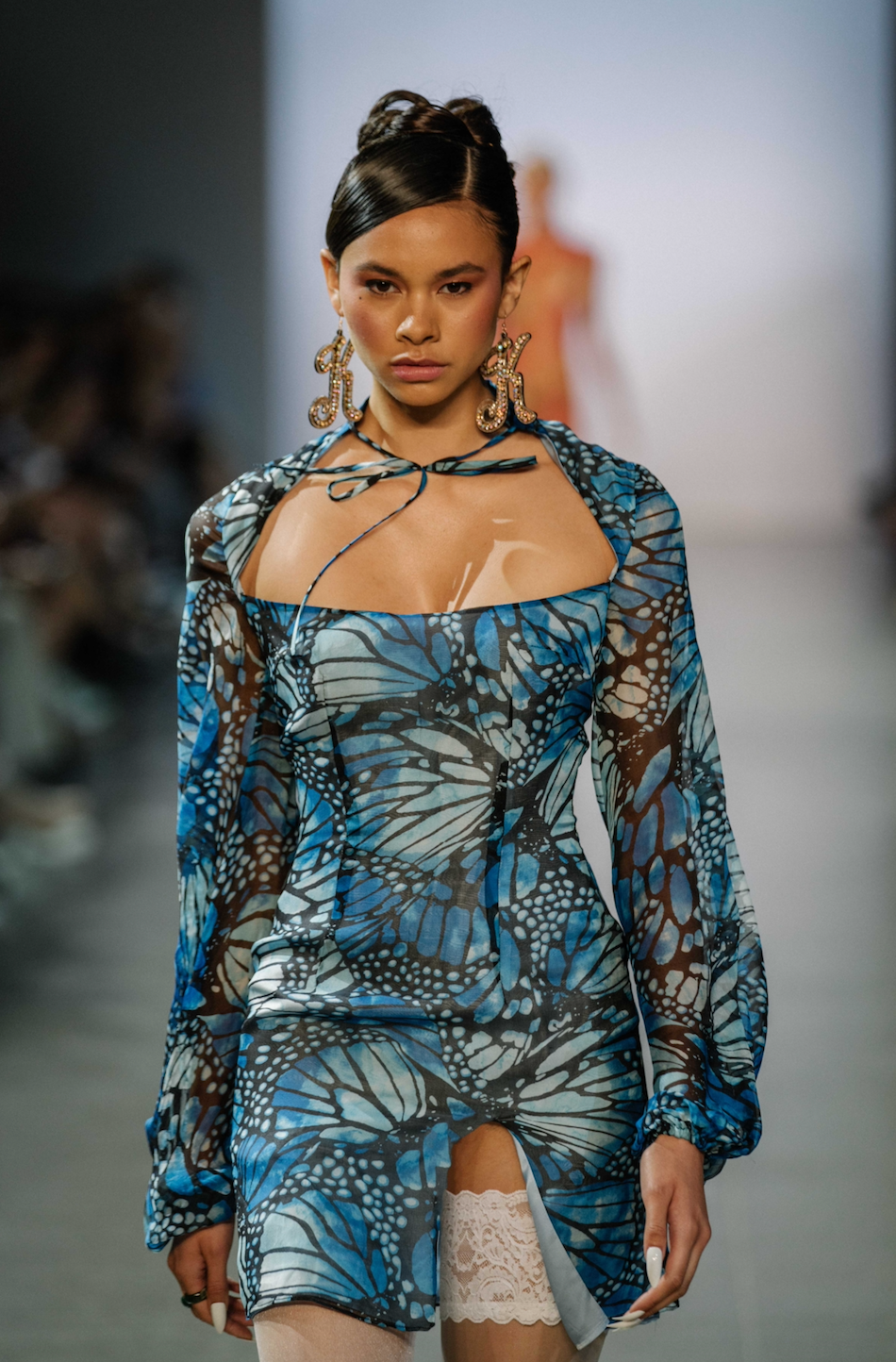 Butterfly Silk Chiffon Mini Dress Pre Order