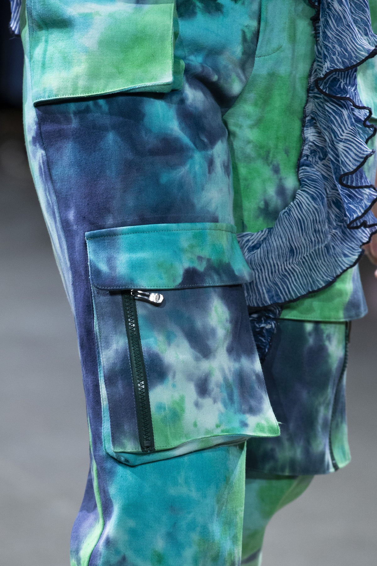 Blue Tie Dye Cargo Pant